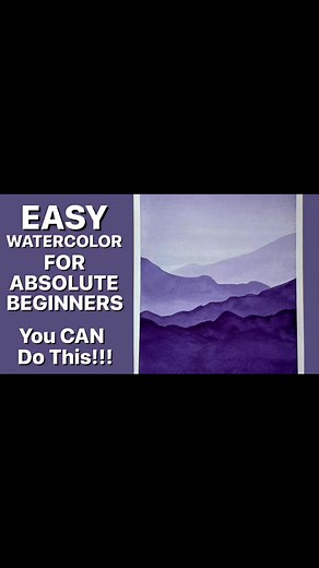 If you have wanted to try watercolor but are intimidated, this is the project for you! One color and one brush is all you need. #watercolorpainting #watercolorforbeginners #ginadeluca #art #artist #mountainpainting | Gina DeLuca | Facebook