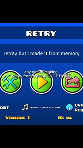 day one of making retray from memory #geometrydash #retray #gd #gdcolon #roblox
