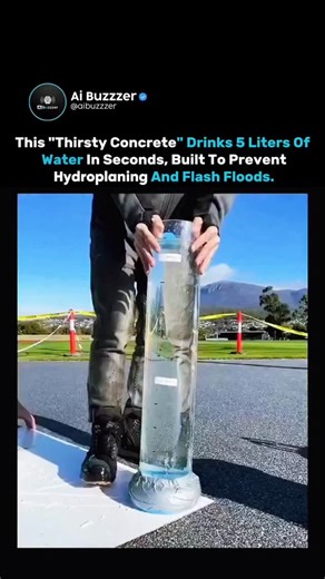 Artificial Intelligence on Instagram: "Most roads trap water. This one makes it vanish. Right in front of your eyes, rain disappears into the surface — no puddles, no splash, no standing water waiting to cause accidents. The secret is pervious concrete. Unlike traditional concrete, which is packed tight with fine sand and sealed like a barrier, this material removes the sand entirely. What’s left is a strong, honeycomb-like structure made of coarse aggregate and cement. Up to 25% of the surface 