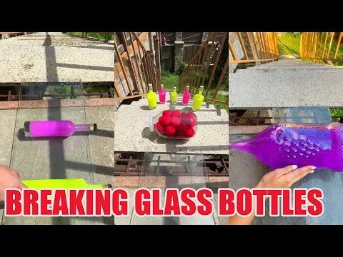 Breaking Glass Bottles Vs Balloon Drops 🔥 Crushing Crunchy & Soft Things! #asmrbreaking #satisfying