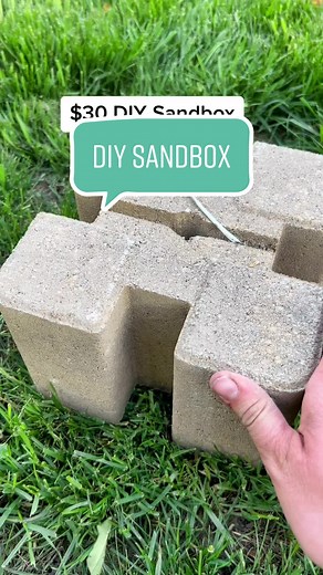 Takes ten minutes to make, and no tools required if you get the board cut at the store! #sandbox #diy #easy #project #cheap #budget #ideas #outside #kids #activities #summer #sand