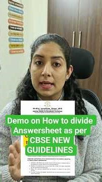 Complete Demo on How to divide your answersheet as per the new CBSE Guidelines. #shorts #short #cbse