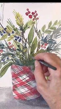 Simple Watercolor Holiday Greens