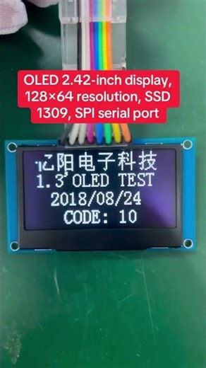 Oled2.42-inch display, 128×64 pixels, SSD, 1309 SPI #lcd #arduino #oled #arduinoproject #tft