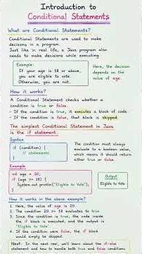 Java Conditional Statements Explained | if Statement in Java | Java Tutorial for Beginners