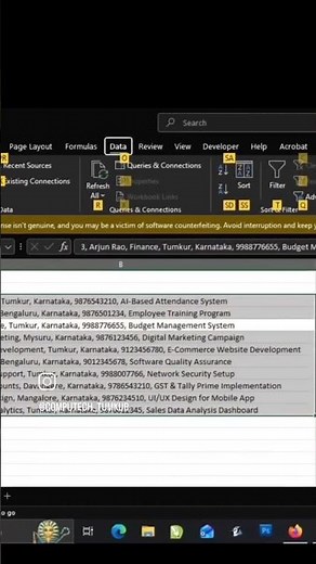 Text separation in Excel #excel #learning #shorts