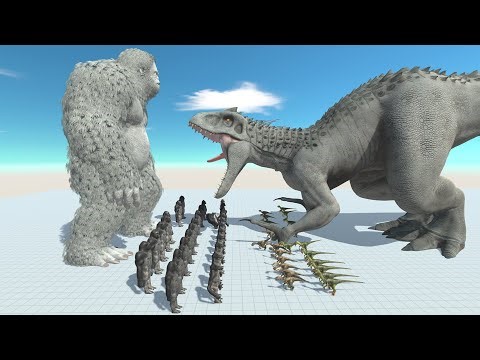 Dinosaur Battle Indominus Rex VS Bigfoot in Animal Revolt Battle Simulator ARBS