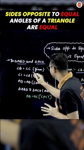 Triangle Class 9 Theorem: Sides Opposite to Equal Angles Are Equal | CBSE 9th Maths Ch-7 #Cbse2024