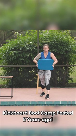 Posted 2 years ago and still a total favorite 💪💦 Kickboard Boot Camp with Jackie is a 50-minute pool workout that combines kickboard conditioning with pool wall athletic drills for a full-body burn. Bring your energy, Jackie’s got the rest. 🔥 #PoolWorkout #WaterWorkout #KickboardWorkout #LowImpactWorkout #WaterTraining
