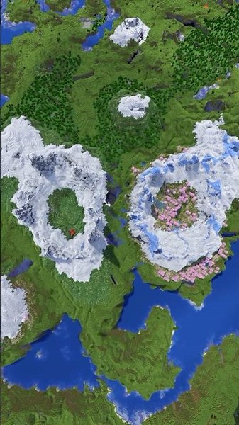 Minecraft Seed With TWO Mountain Rings At Spawn!