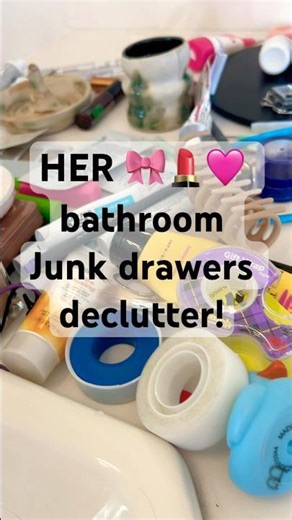 Bathroom drawer reset! Put this on and clean out your own junk drawer with me. 🧼