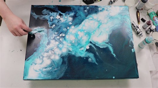 Abstract Acrylic Painting Demonstration! Fluid Acrylics and Water