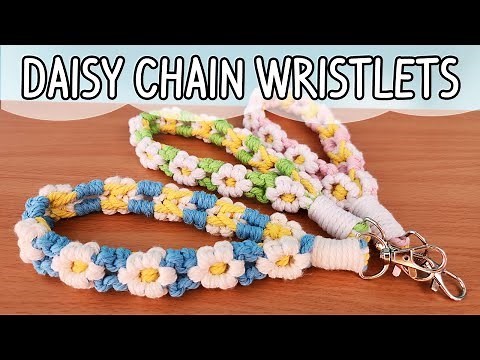 How to Make Daisy Chain Macrame Wristlet Keychain Tutorial | Macrame Tutorial