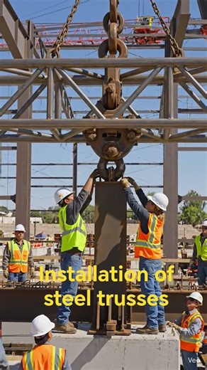 installation of steel trusses #steeltrusses #steelstructure #steelwork