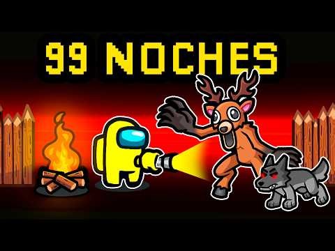Among Us BUT it's 99 NIGHTS IN THE WOODS 🔪🦌🔥 SILVIOGAMER in AMONG US BUT 💀