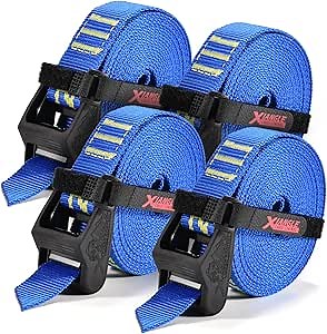 Lashing Straps with Soft Padded Cam Buckle - High Strength Kayak Straps for Outdoor Activities, UV Resistant Tie-Downs for Securing (1inch 9ft 1,500 lbs)