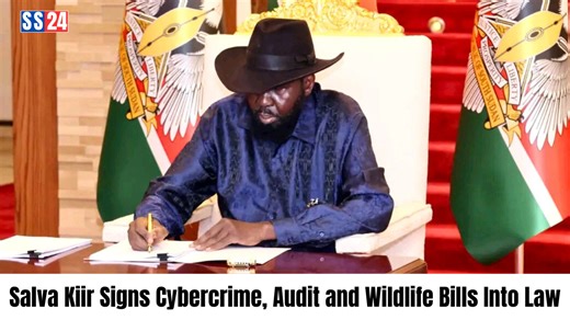 🔴 BREAKING Salva Kiir Mayardit Signs Cyber Crime & Computer Misuse Bill Into Law Juba | Feb 18, 2026 — President Salva Kiir has signed the Cyber Crime and Computer Misuse Act 2026, alongside two other key laws strengthening digital security, public accountability, and wildlife protection in South Sudan. Follow SS24 for more updates. #SouthSudan #SS24 #SalvaKiir | SS24