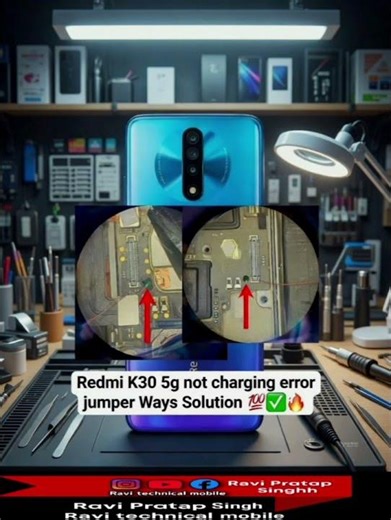 Redmi K30 5G Not Charging Error Jumper Ways Solution 💯✅🔥#RedmiK30 #MobileRepair #NotCharging