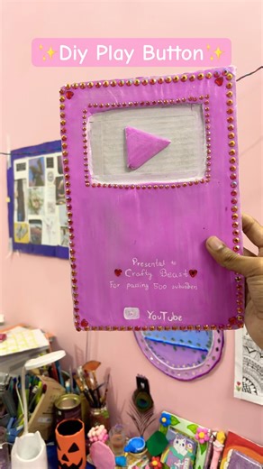 ✨Diy Play Button✨ #diy #craft #diycrafts #art #diyideas #cute #handmade #playbutton #diyplaybutton