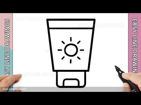 How to Draw Sunscreen | Easy Line Drawing for Kids & Beginners ‪@EasyLineDrawings‬