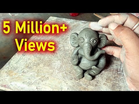 Easy Ganesha Making Process in Clay- Cuteee Ganapati Bappa make in 5 min