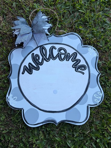 Interchangeable Welcome Door Hanger Base | Everyday Sign (18"x18") - Etsy