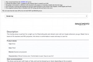 Product sheet generation using Gemini