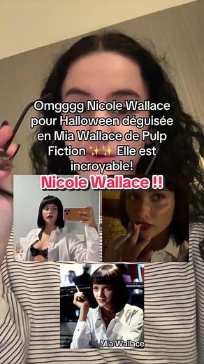 Nicole Wallace déguisée en Mia Wallace pour Halloween