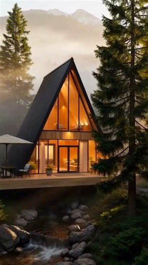 This Cozy A-Frame Cabin in the Forest Has Everything #cabinliving #peaceful