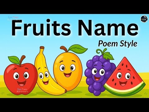 Learn Fruits Names with Poem 🍉 | Hindi English Kids Learning Video