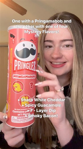PRINGLES MYSTERY FLAVOR REVEAL!! Spicy Guacamole is the lucky mystery flavor here, but there are 3 more! Which flavor did you get? Sharp White Cheddar, 7-Layer Dip or Smoky Bacon? Try all four flavors! Grab your Mystery Box today. | Pringles