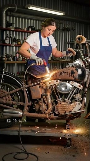 🏍️ ASMR Motorcycle Restoration Full Rebuild of Black Harley-Davidson Panhead FLH 1958 #asmr