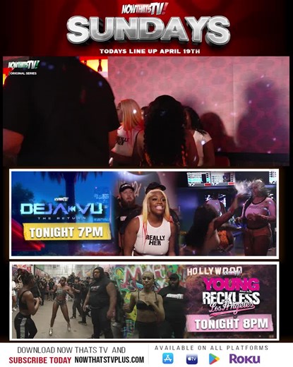 You already know what Sundays mean‼️🔥🎬 7PM EST: Deja Vu: The Return 8PM EST: YNR LA Be ready, you dont want to catch these late😳 Streaming only on NowThatsTV plus! Download and subscribe today by clicking the link in our bio🔗 #Nowthatstv #Ynrla #Dejavu
