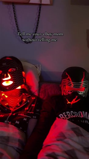 Mother and son bonding time!!! #darth vader #redlightmask @INIA BeautyCraft