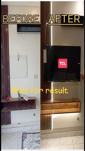 Modern Media Wall Making Process 🔥 | Final Result#MediaWall #BeforeAfter #Interior#short