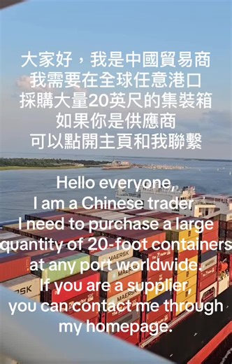 全球采购20英尺集装箱的中国贸易商