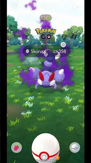 Catching Shadow Skorupi (CP 358) in Pokémon GO | PokeGOThy Shorts