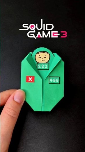 DIY SQUID GAME 3: Origami Baby 222 Doll Tutorial | Easy Paper Craft