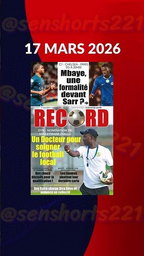 🔴[🇸🇳]:𝗨𝗻𝗲𝘀 𝗱𝗲 𝗹𝗮 𝗽𝗿𝗲𝘀𝘀𝗲 ⚽️🏀𝘀𝗽𝗼𝗿𝘁𝗶𝘃𝗲 MARDI 17 MARS 2026 #rfm #football #seneweb #info #zikfm #foot
