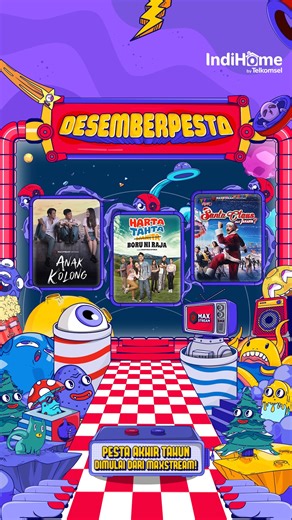 MAXStream on Instagram: "🎉 DesemBERPESTA akhirnya datang! 🎉 Saatnya tutup tahun dengan pesta hiburan tanpa batas! Nikmati deretan konten seru di MAXStream – dari film, drama, hingga original series yang bikin kamu betah di rumah. ✨ Tonton sekarang dan rayakan akhir tahun dengan cara paling seru! 📲 Download MAXStream dan mulai streaming favoritmu! #DesemBERPESTA #MAXStream #MAXStreamOriginal #NontonTerusss"