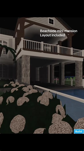 Free beach|summer|spring mini mansion layout #roblox #bloxburghouse #springsummerhouse #exterior #bloxburg