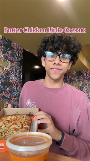 yeo @Little Caesars, this lowkey top 4 all time😛 #fyp #butterchicken #pizza #mukbang #brown