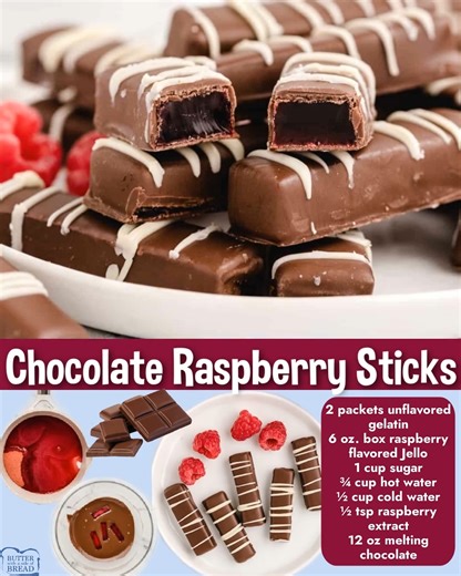 32K views · 195 reactions | Chocolate Raspberry Sticks are the perfect Christmas candy! https://butterwithasideofbread.com/chocolate-raspberry-sticks/ Ingredients: 2 packets unflavored gelatin about 1 1/2 Tbsp 6 oz. box raspberry flavored Jello 1 cup sugar ¾ cup hot water ½ cup cold water ½ tsp raspberry extract 12 oz melting chocolate or chocolate almond bark | Butter with a Side of Bread | Facebook