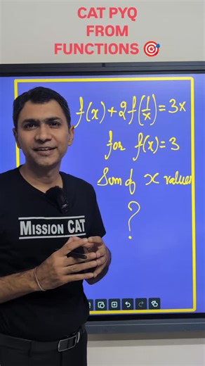 🔥 *CAT PYQ | Functions Special!* Test your concepts of Functions with this real CAT-level question! 💡 Let’s see if you can crack it before the timer runs out ⏱️ (Engaging & educational): 📈 *Functions can be fun… if you know the right tricks!* Here’s a previous year CAT question that tests your conceptual clarity and logic 🧠 #missioncat #cat2025 #sogosir #catprep #mba #iim #catpreparation #catstrategy #CATQuant | Mission CAT