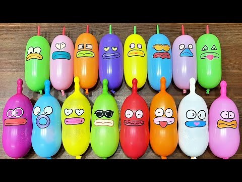 Mixing Glitter Slime with Funny Balloon Faces! ASMR DIY Fun #30