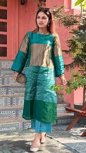 ~~~~~| OOTD |~~~~~~ . . WEARING A MULTI PATTERNED STRIPED CHANDERI TISSUE KURTA AND PANT CO ORD SET !!!✨✨ . . DESIGNED BY SANSKRITIK !!!❤️❤️ | Sanskritik