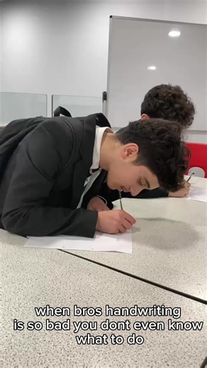 when bros handwriting is so bad #fyp #school #relateable #getmeviral #funnyy