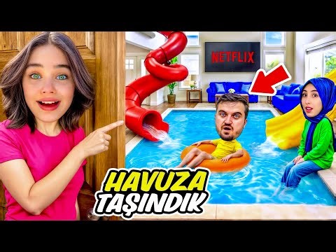 ELIF SINEM, WE MOVED OUR HOUSE TO THE POOL!! WE CAN'T GO INSIDE THE HOUSE!!