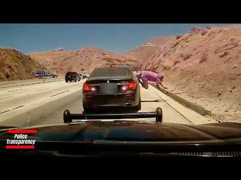Wrong Way BMW Driver Tries to Escape CHP