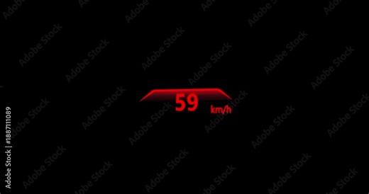 Digital Speedometer HUD Animation for Car Dashboards. High-Speed Performance Gauges with Dynamic Digital Symbols. Alpha Channel Car Speedometer Motion Graphic